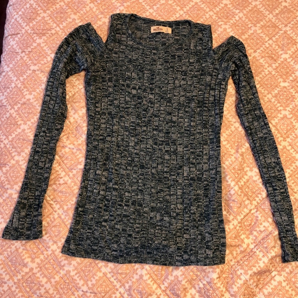 Long sleeve open shoulder sweater